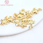 (2823) 6 шт. 11x12,5 мм позолоченные латунные подвески в виде морской черепахи из 24 К золота, подвески высокого качества, сделай сам, ювелирные аксессуары