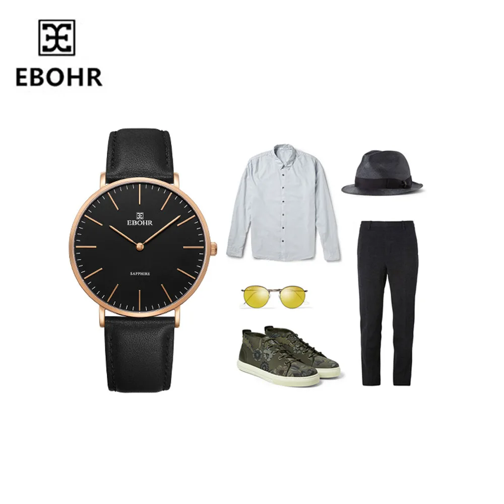 EBOHR тренд мужские и женские часы с модным ремешком пара кварцевые скандинавские