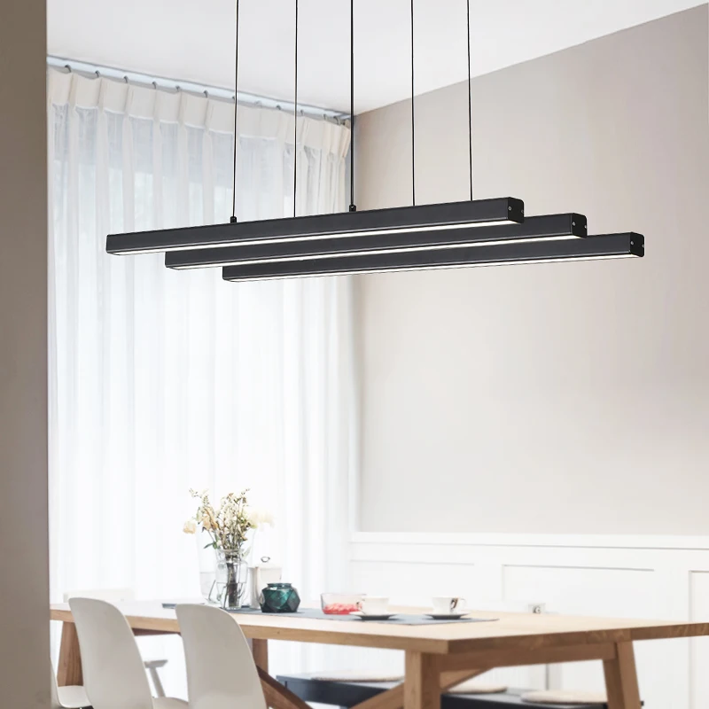 Современный простой светодиодный золотой и черный алюминиевый светильник для