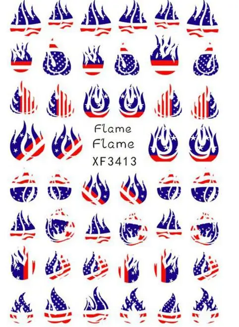 

10pcs independence Day Style Nail Stickers 3D Design Nails Art StickerWraps Foil Sticker Manicure Tips