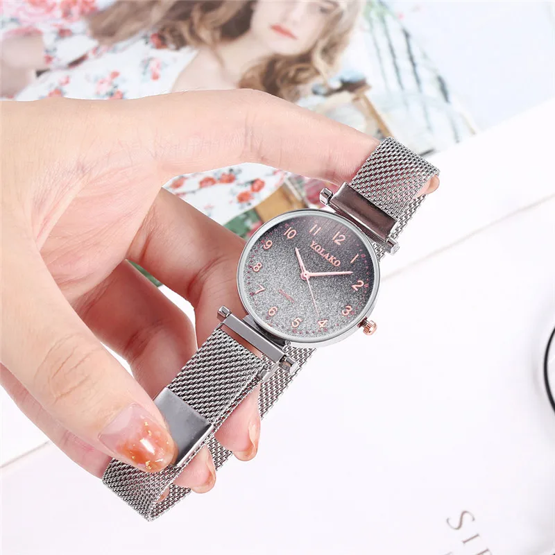 Лидер продаж женские часы с магнитной пряжкой градиентные цвета звездное небо