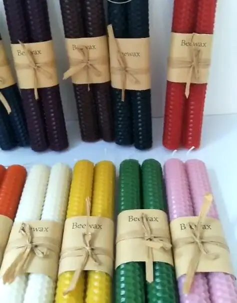 Сотовая свеча с длинным стержнем Цилиндрическая Свеча из пчелиного воска сделай