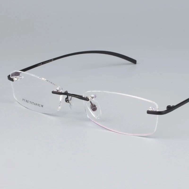 Оправа для очков Zerosun Мужская титановая без оправы с прозрачными линзами по