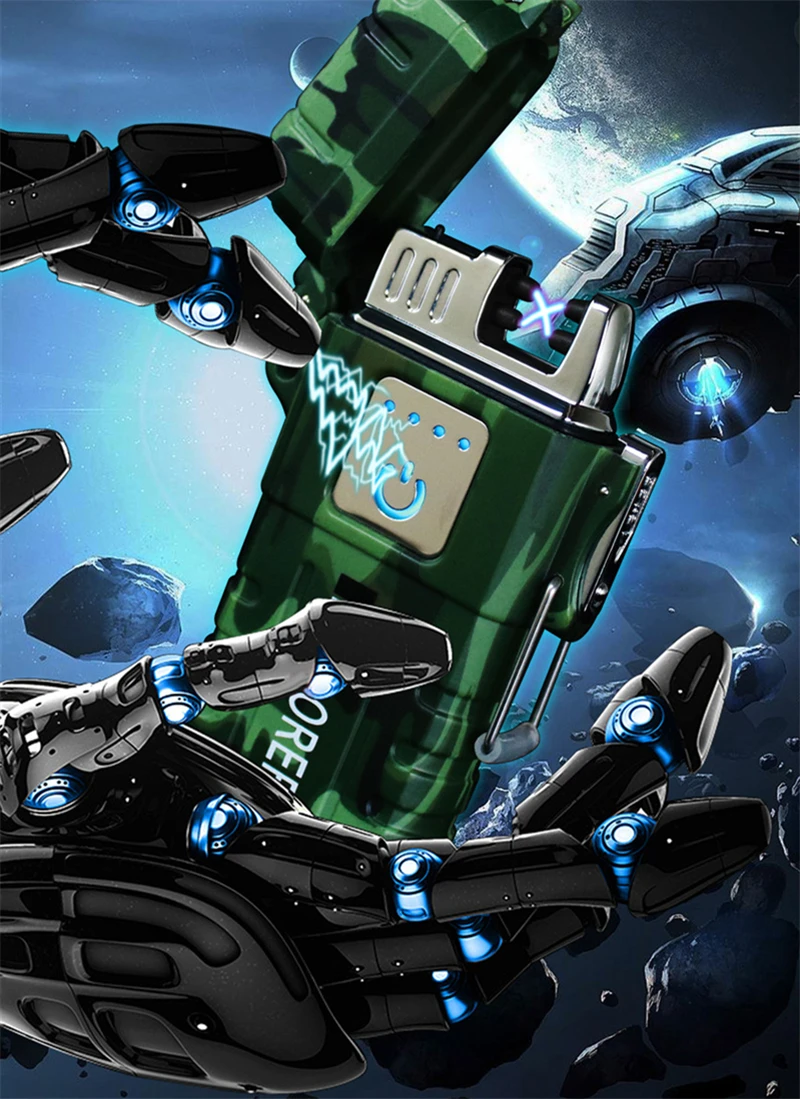 

Touch ignition Outdoor Waterproof Usb Electric Lighter Windproof Dual Arc Plasma Lighters BBQ Candle lighter Smoking Accessories