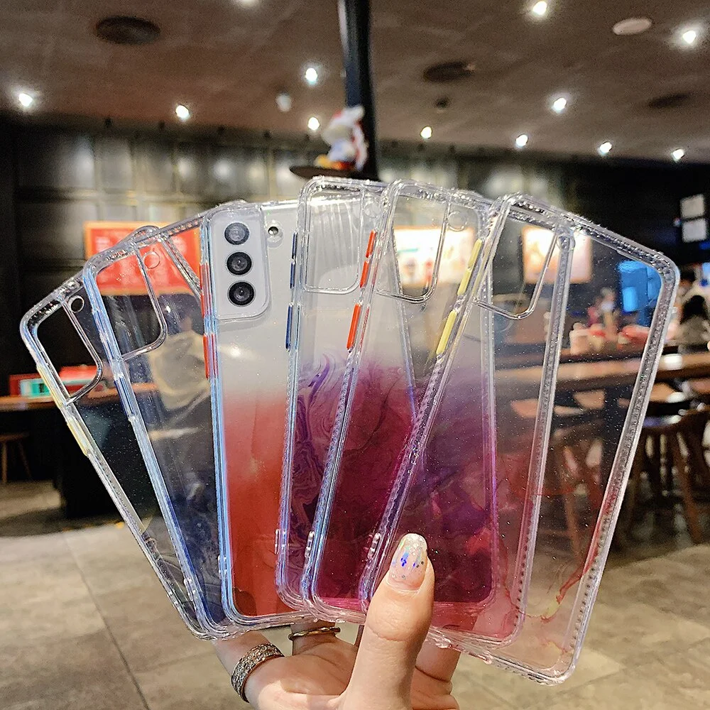 

Gradient Marble Phone Case For Samsung A82 A52 A72 A32 A51 A71 A12 A02S A31 Note 20 Ultra Glitter Clear Cover