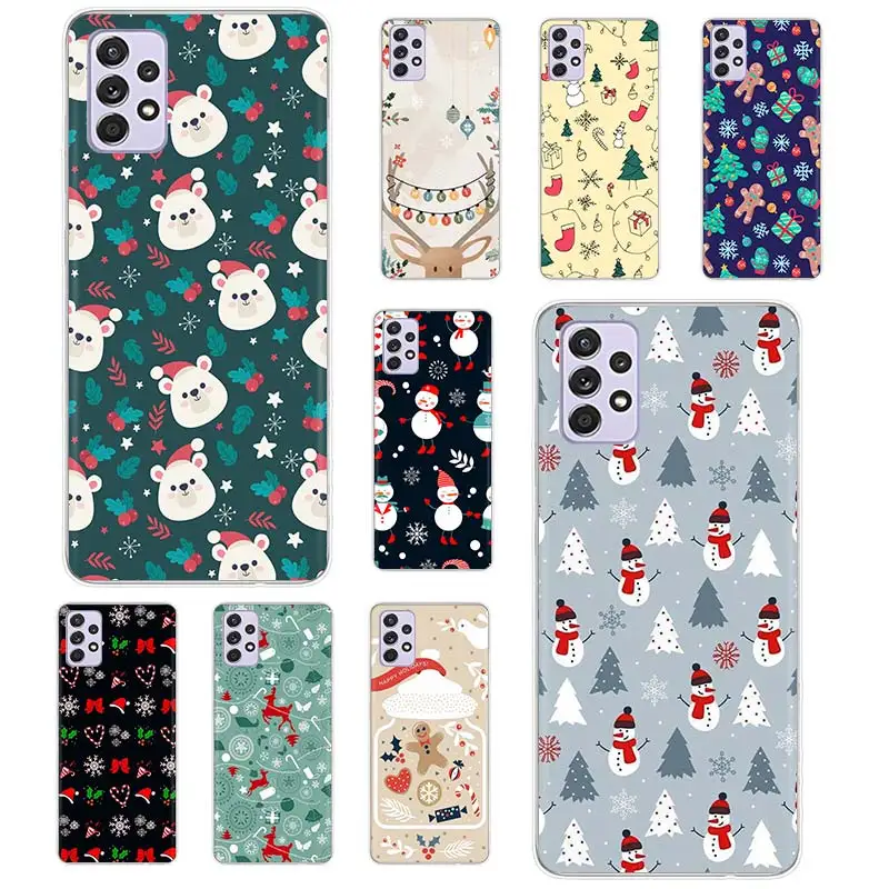 

Merry Christmas Animals Case Coque For Samsung Galaxy A52 A51 A71 A50 A12 A22 A32 A42 A72 A70 A21S A41 A40 A30 A11 Cover Funda