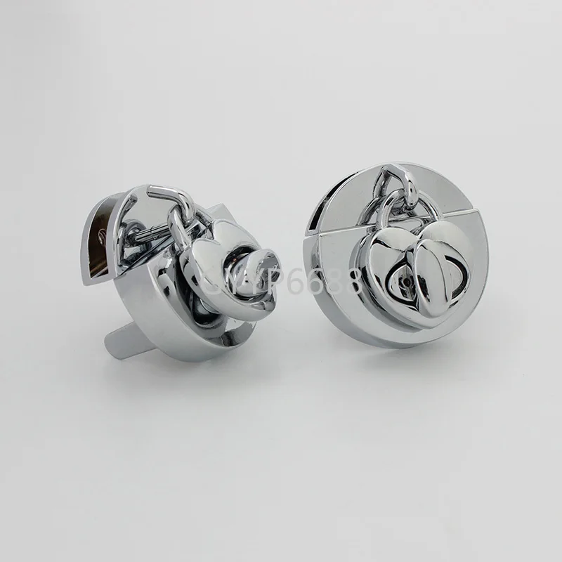 1-5 sets 29mm shiny chrome color heart shaped twist lock for briefcase turn metal woman purse accessories |