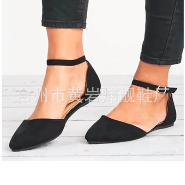 

Classics Flat With Low Women Pumps Concise Fashion Single Shoes Rome Shallow Buckle Strap Spring Autumm Ladies Pumps