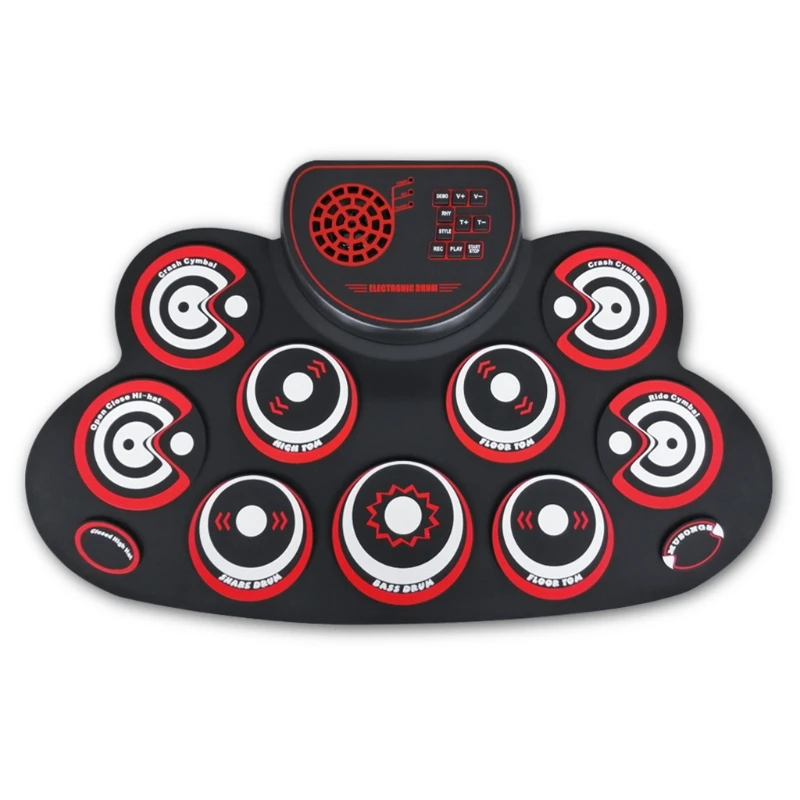 

Lectronic Drum Set-Practice Drum Pad Roll Up Potable Drum Kit With Headphone Jack Built-in Speaker Drum Sticks Kid Birthday Gift