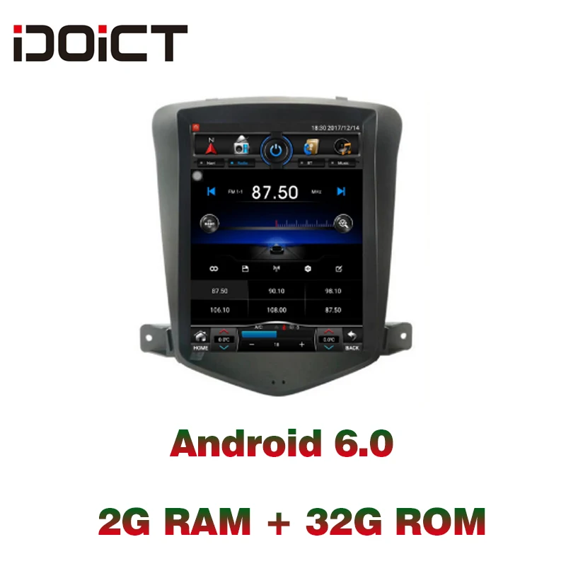 Автомобильный DVD плеер IDOICT TESLA Android 9. 0 2G + 32G GPS навигация Мультимедиа для Chevrolet Cruze