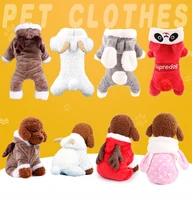 cute fleece dog clothes winter dogs jumpsuit clothing four legs warm pet coat pajamas chihuahua small puppy christmas clothes
