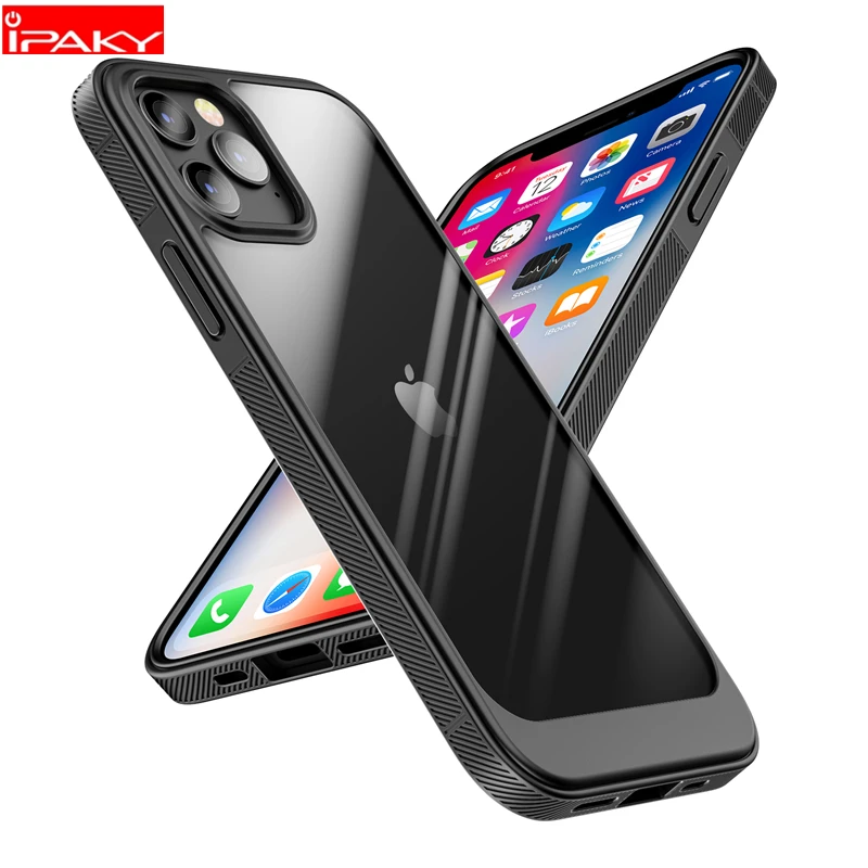 

IPAKY for iPhone 13 Case 13 Pro Mini Non-Slip Transparent TPU PC Hybrid Shockproof Case Cover for iPhone 13 Pro Max Case