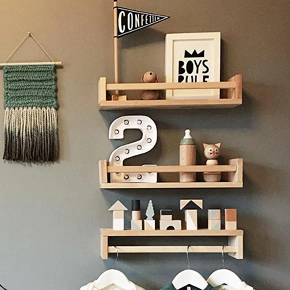 Настенная полка из цельного дерева органайзер плавающие полки настенная для