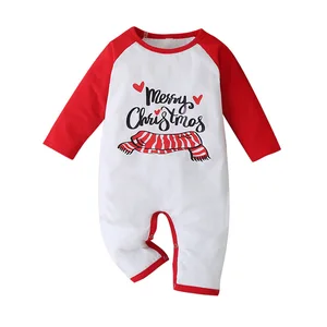 Зимняя Рождественская одежда Детский комбинезон унисекс хлопковая одежда с принтом для маленьких мальчиков 0-образный вырез с длинными рукавами одежда для маленьких девочек цельная