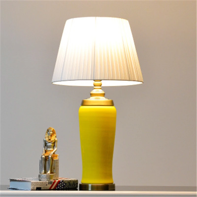 Роскошная Керамическая Настольная лампа в стиле ретро простая настольная для