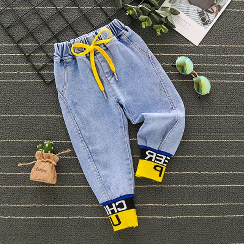 Весенние штаны в Корейском стиле детская одежда детские джинсы популярные брюки