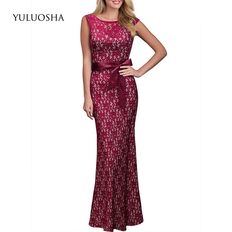 YULUOSHA сексуальные платья с открытой спиной и круглым вырезом без рукавов вырезами