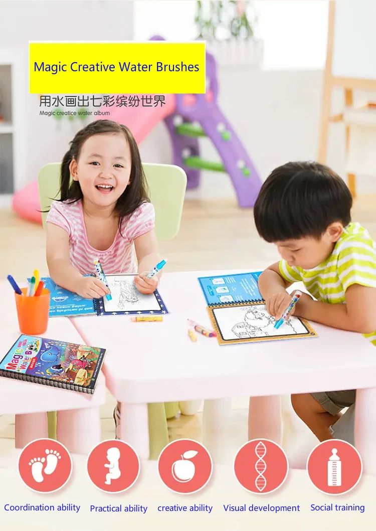 

LOL surprise magic water paintings graffiti colorful diy painting coloring reusable arts and crafts toys Random pattern