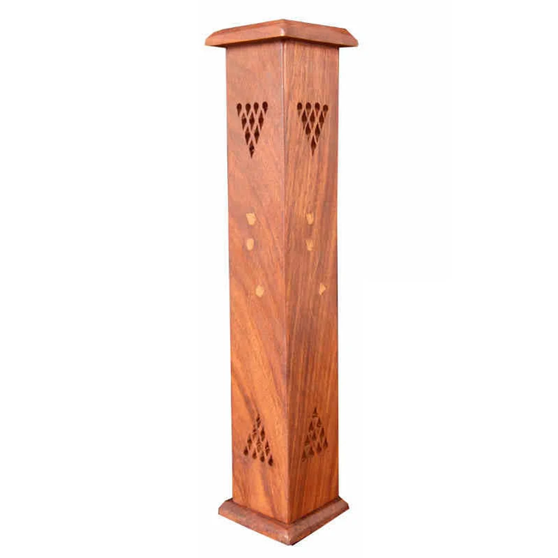 Сандаловое дерево ладан горелка Стенд Стиль подставка для ароматических палочек Joss-Stick башня коробка для дома Гостиная Офис Декор