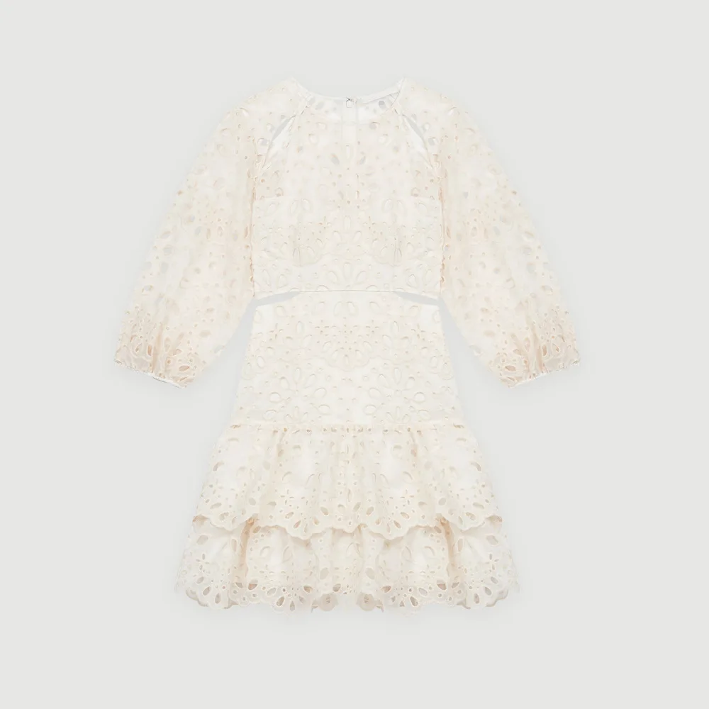 

Fadan m family amaje's new cut-out multi-layer skirt with lace hook waist dress in spring and summer of 2021
