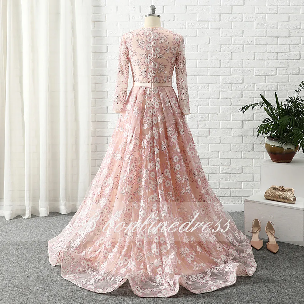 Bbonlinedress Марокканское цветочное вышитое длинное вечернее платье с длинным