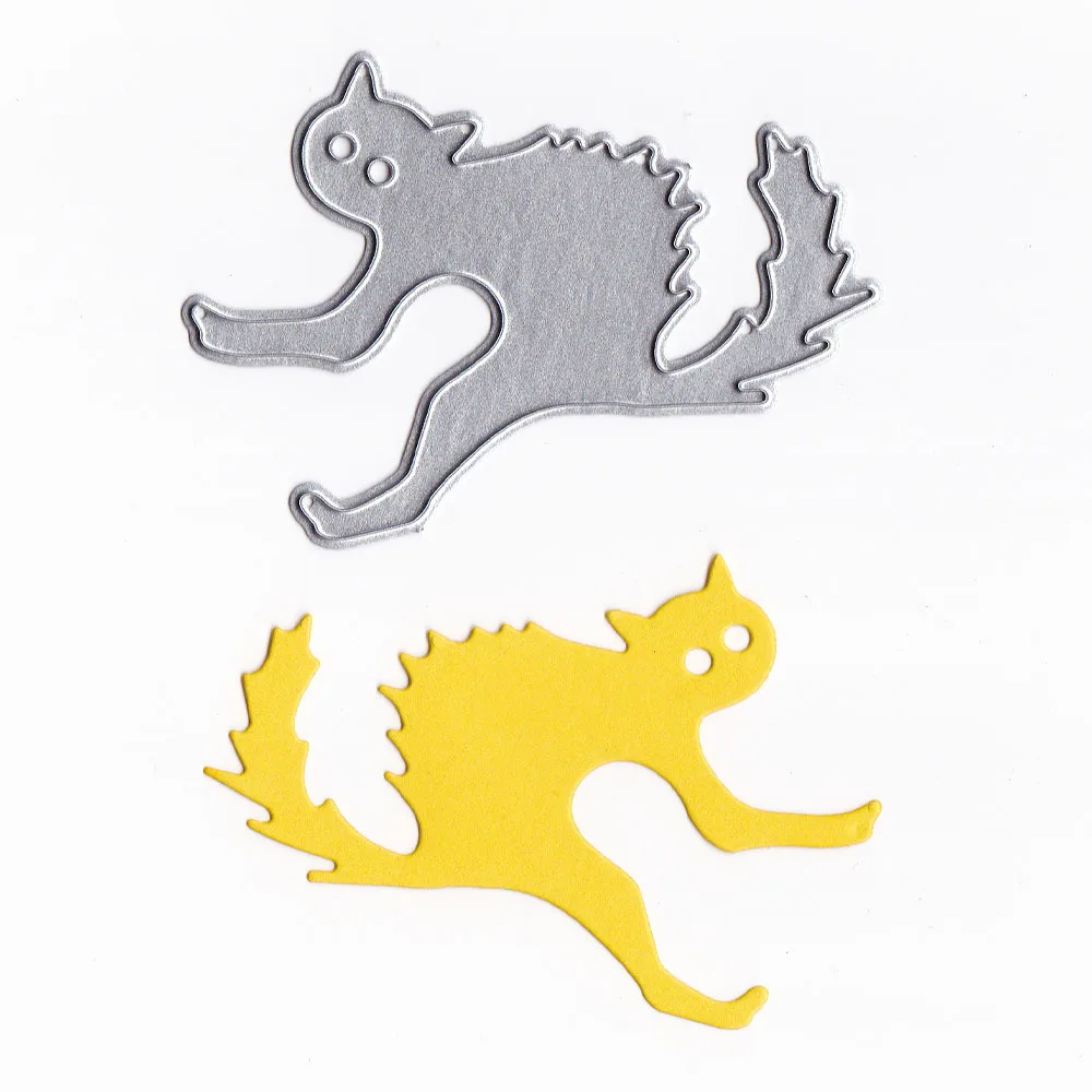 Хэллоуин призрак кошка металлические трафареты для пресс формы DIY Скрапбукинг