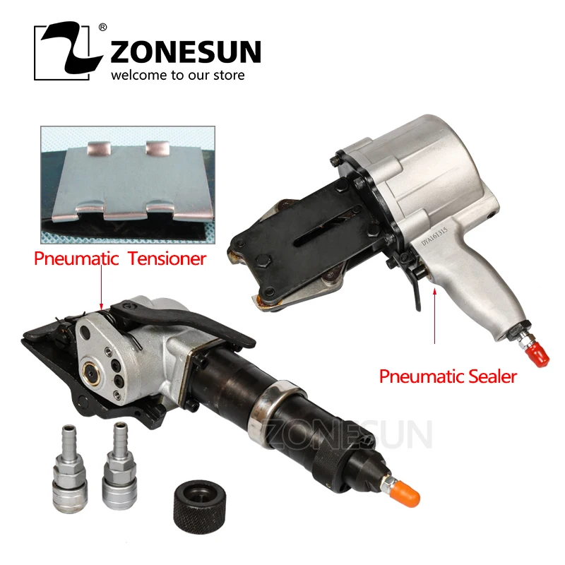 

ZONESUN KZS-40/32 Pneumatic Steel Band Packing Tools Pneumatic Steel Strip Sealer And Tensioner