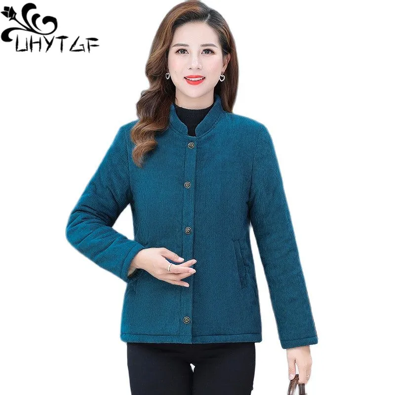 Качественная Вельветовая осенне-зимняя куртка UHYTGF женское однобортное пальто