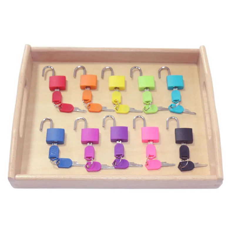 

10PCS Clor Lock Set Montessori Toys for Children Education Early Education Toys Practical Life Teaching Preschool Training G266F