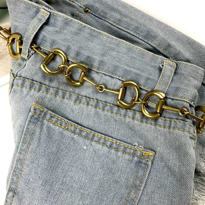 

Fashion gold chain belt luxury brand belts for women double D letter tassel ketting riem cinturon mujer dress waistband 2020