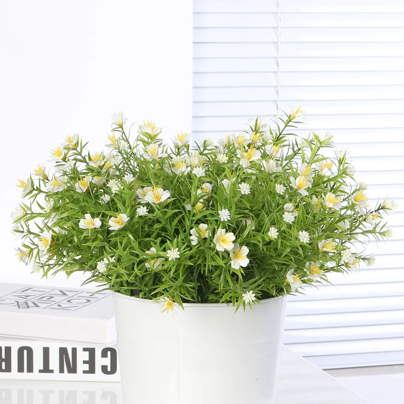 

7-Pronged Plum Flores Artificiales Home Decor Garden Decoration Accessories Aesthetic Room Artificial Flowers Sztuczne Kwiaty