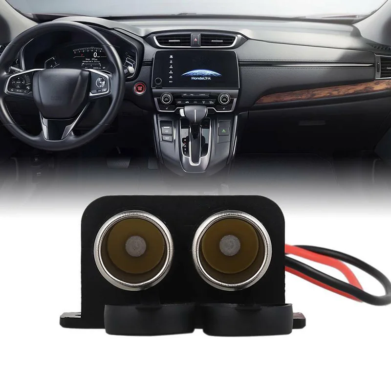 

1pc 12V 2 Way Waterproof Power Car Cigarette Lighter Double Socket Adapter For Motorcycle Boat Accessories