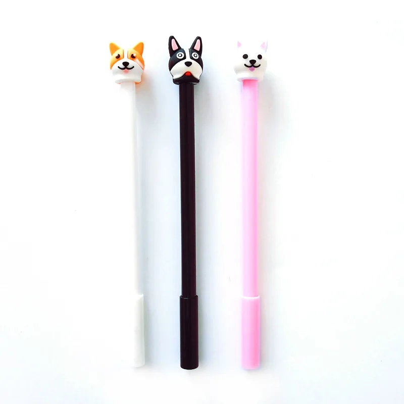 3 шт . очаровательные корги мультфильм черные чернила инструмент для письма милый