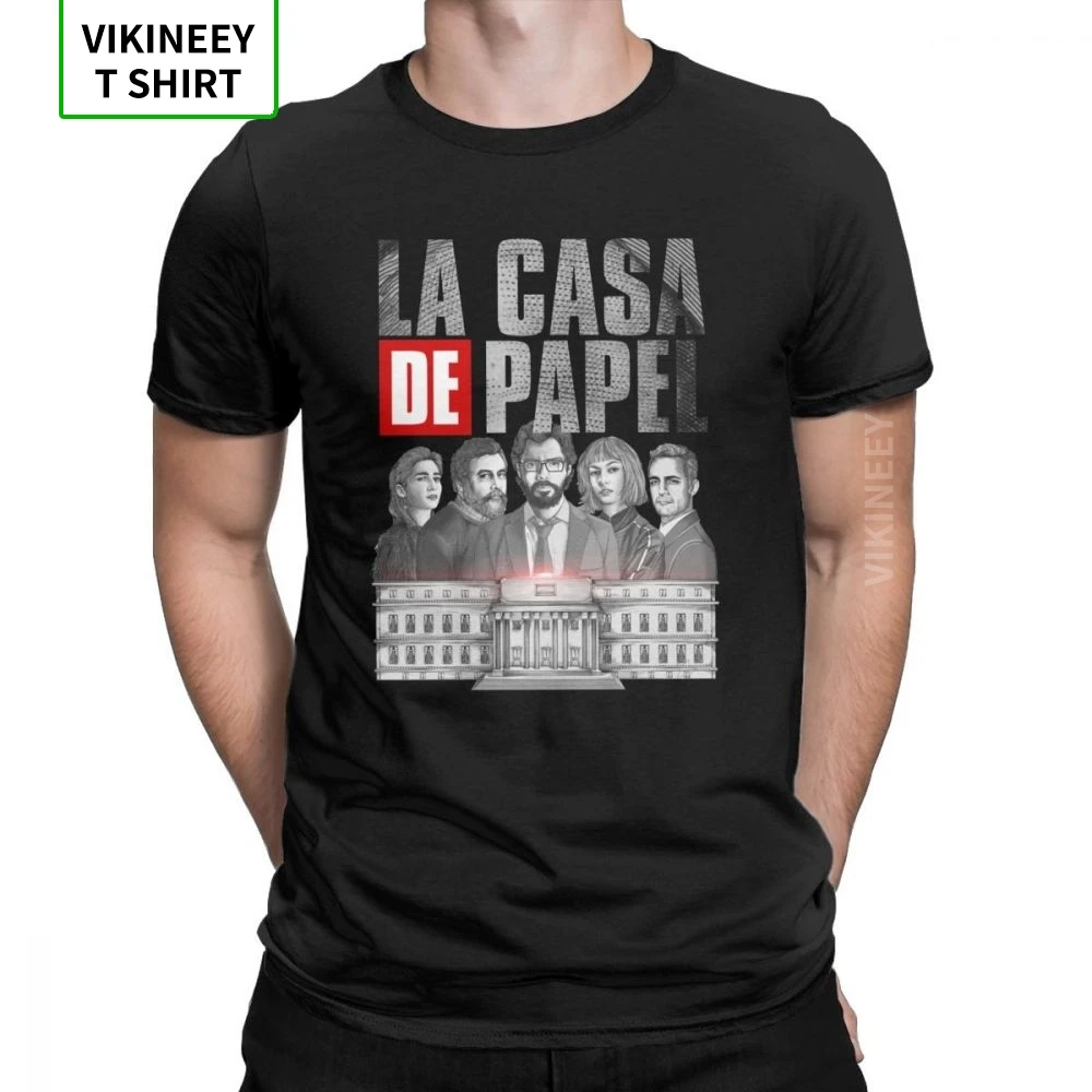 Bella Ciao футболки Для Мужчин's La Casa De Papel деньги Heist House of Paper Уникальные с круглым