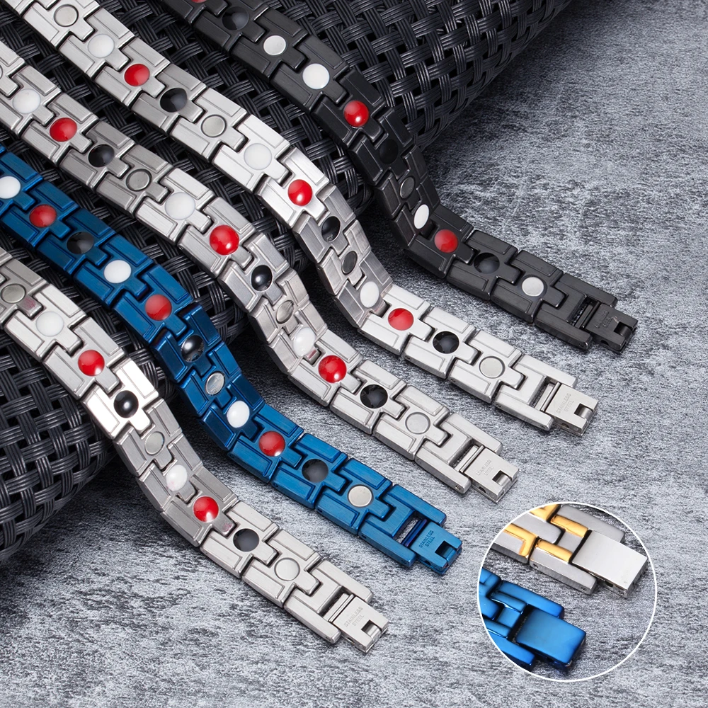 Здоровый Магнитный браслет мужской из нержавеющей стали магнитный Мужская