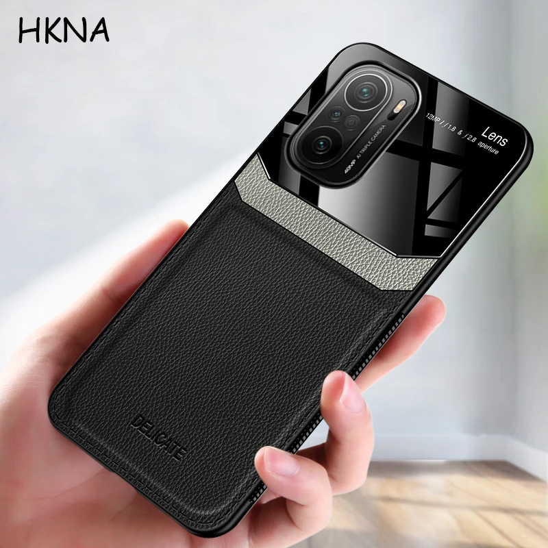 

Xiaomi Redmi K40 Luxury Ultra-thin Silicone Frame Glass Hard Leather Back Cover For Xiaomi RedmiK40 K30 K20 Pro Phone Coque