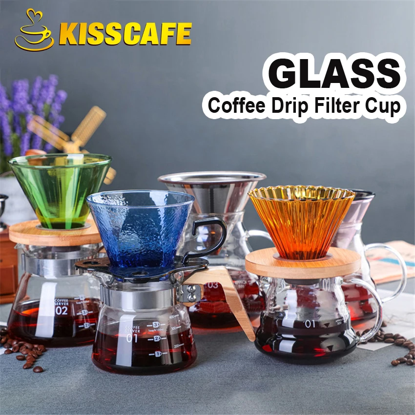 Капельный фильтр для кофе чашка бариста портативный стеклянный ручной кофеварки