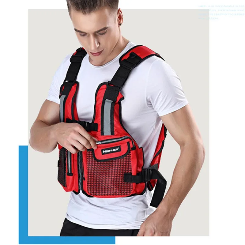 

Men Professional Life Jacket Buoyancy Suit Portable Fishing Vests Multi-Pockets Waterproof Sea Fishing Adjustable Vest