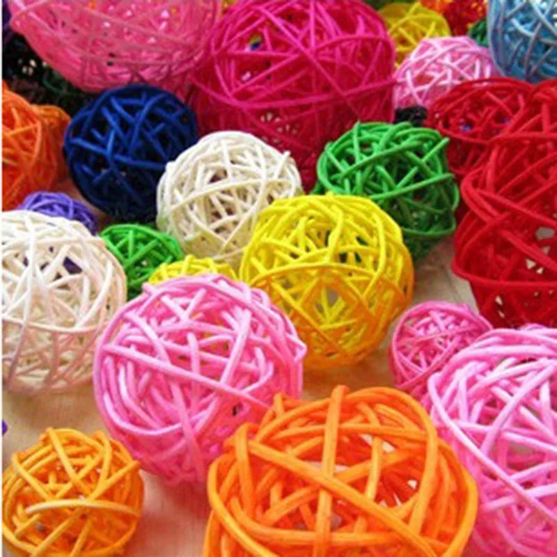 20 шт 3 см Рождественская елка Декоративный ротанговый шар для дня рождения и дома