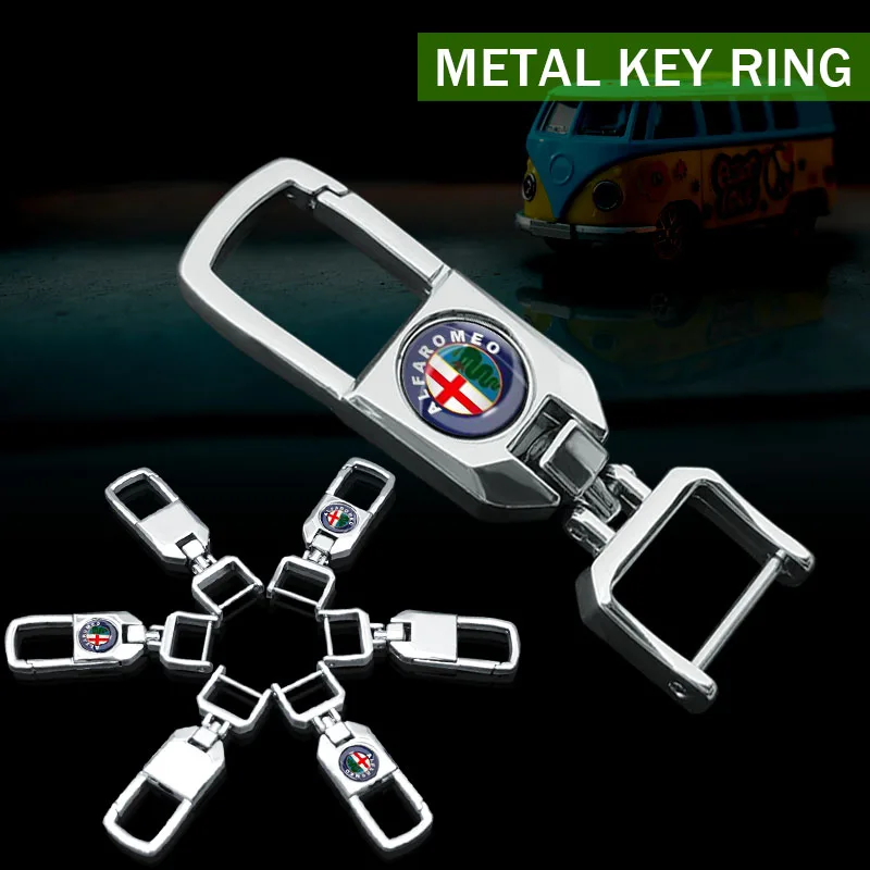

1pcs Car Metal Keychain Creative Key Holder Keyring for Alfa Romeo 159 147 156 166 Giulietta Giulia Mito Spider Car Accessories