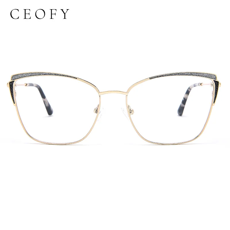 

Ceofy металлическая оправа для женских очков «кошачий глаз» 2022 Ретро винтажные очки по рецепту женские очки Оптические очки YJ0205
