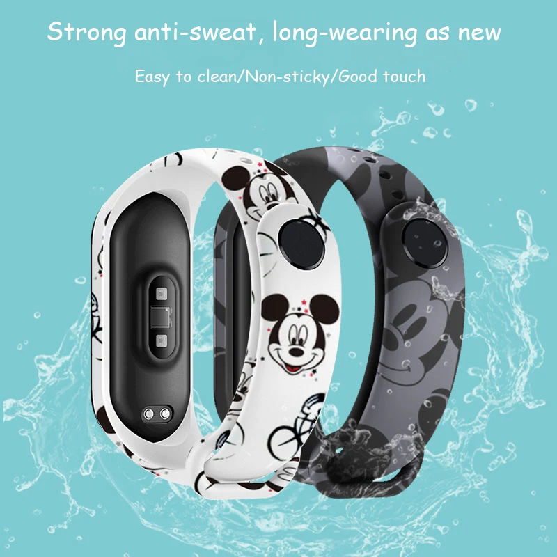 Диснеевский Микки мягкий ремешок для Xiaomi Mi Band 5 4 3 NFC силиконовый браслет на