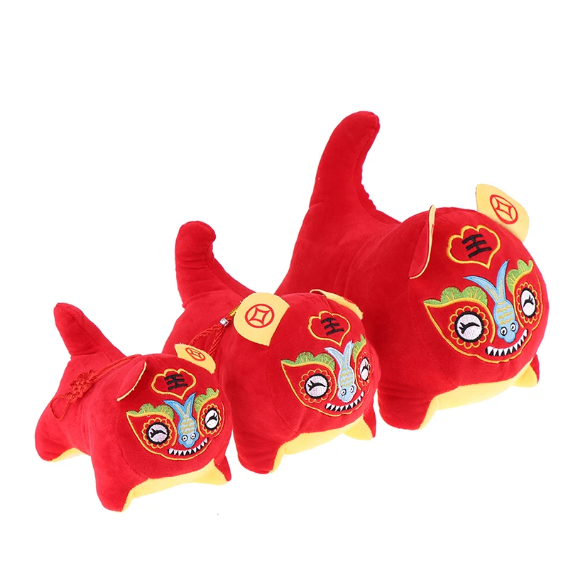 

2022 Year of the Tiger Mascot Zodiac Red Doll Pendant Plush Toys Festival Gift