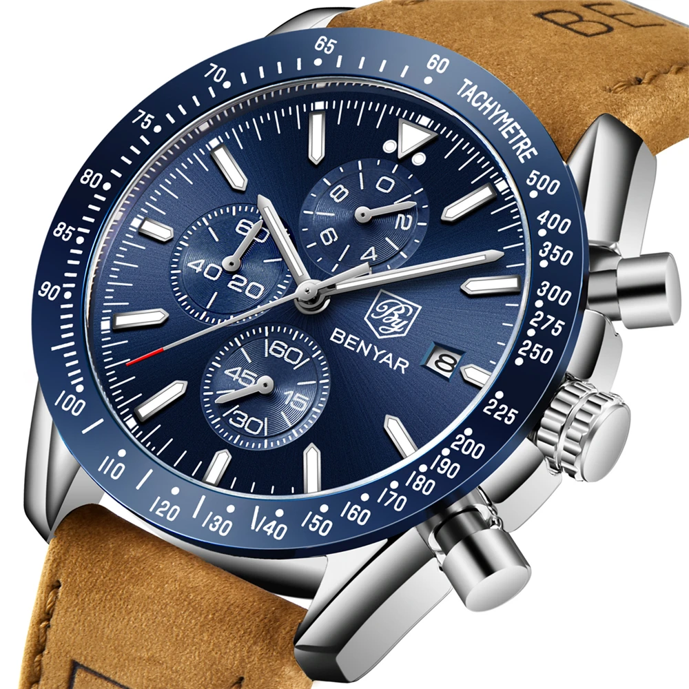 

BENYAR 2022 New Men Watch Business Full Steel Quartz Top Brand Luxury Casual Waterproof Sports Male Wristwatch Relogio Masculino