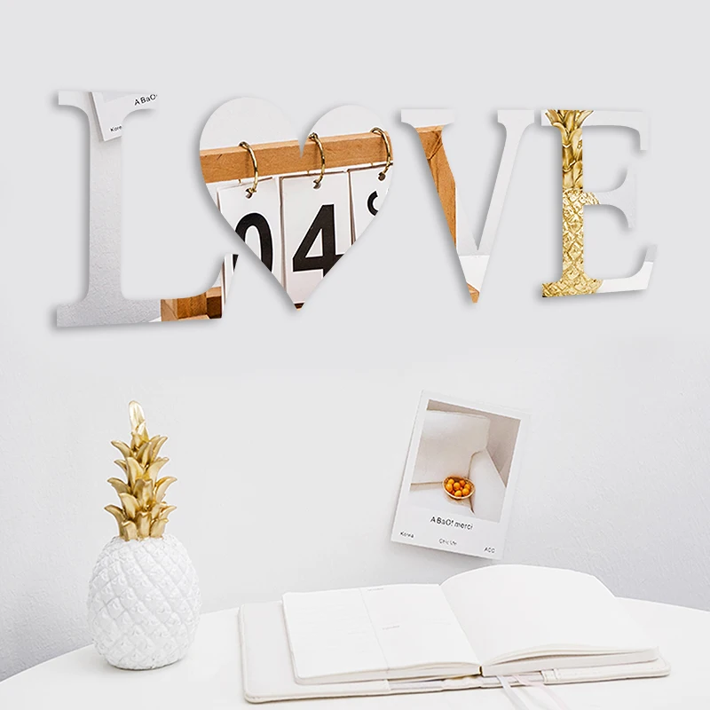 Зеркальные наклейки с персонажами HOME LOVE самоклеящиеся акриловые 3d-наклейки