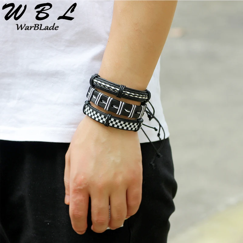 Браслет мужской из натуральной кожи 6 шт./компл.|Браслеты с шармами| |