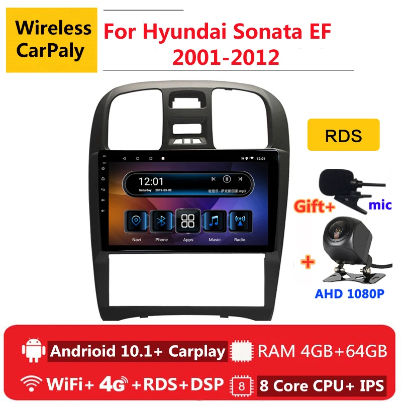 online 2 Din 8 Núcleo Android 10 Rádio Do Carro Auto Estéreo Para Hyundai Sonata Ef 2001 2008 - 2010 2012 Navegação Gps Dvd Multimídia Player
