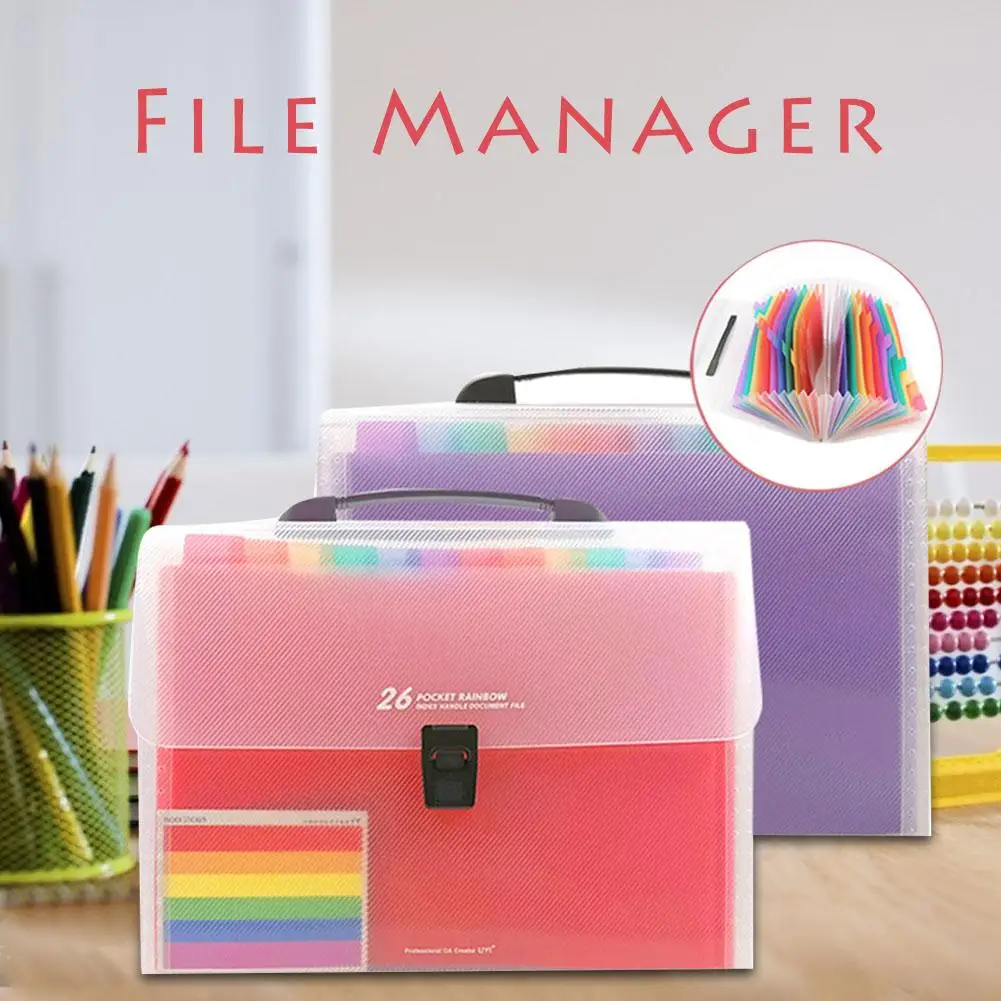 А4 сумка-Органайзер папка многостраничная Радужная переносная сумка-орган 26