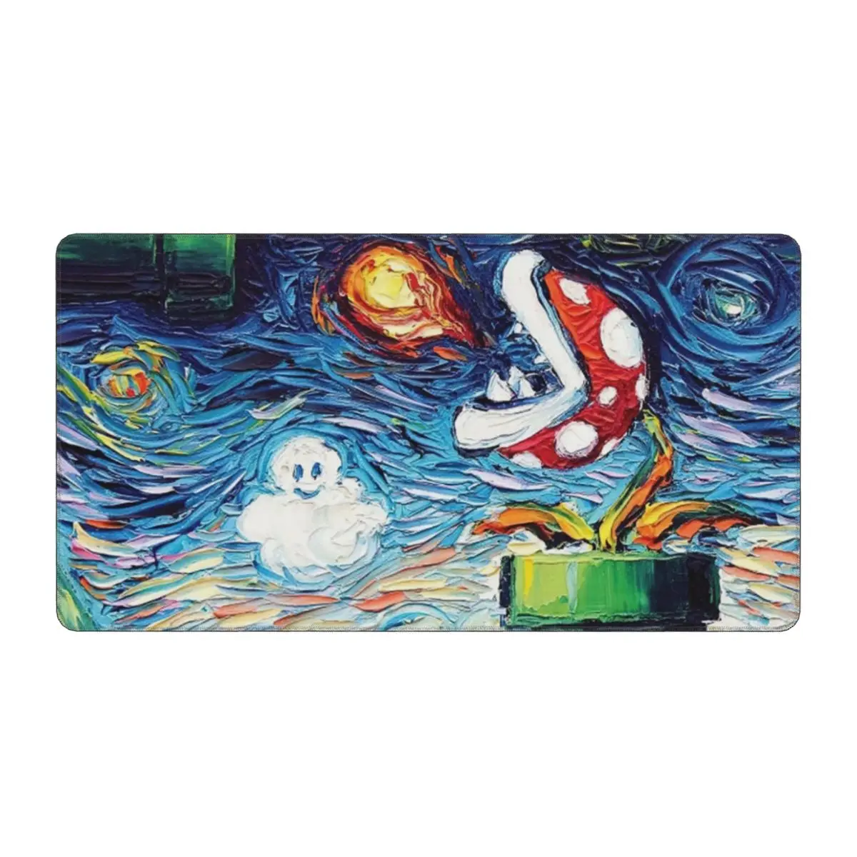 

Van Gogh Never Leveled Up Keyboard Desk Mat Mousepad Oil Painting 80x30 Gaming Anti-slip Natural Rubber Gamer Mouse pad