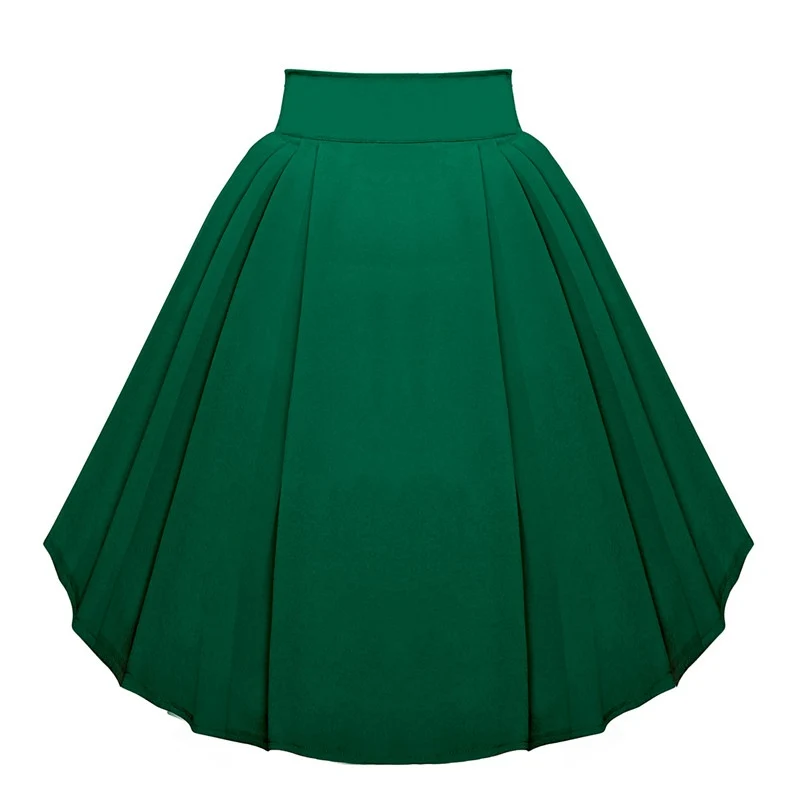 

Womens High Waist Flared Skater Skirt Ladies Pleated Party Midi Swing Dress